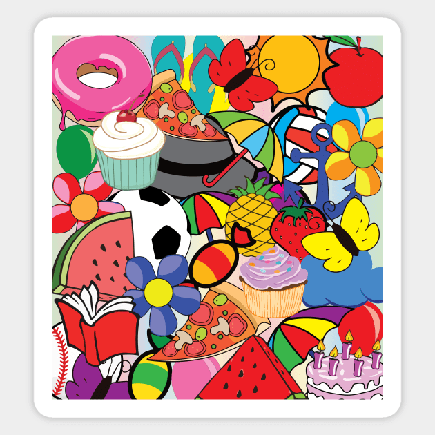 random pop collage Sticker by Yassertahadesigns